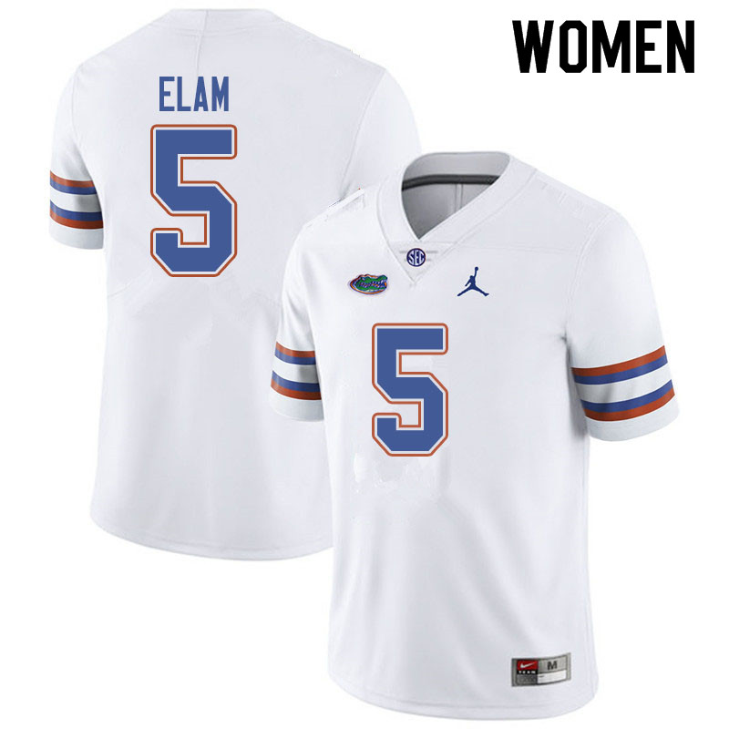 Jordan Brand Women #5 Kaiir Elam Florida Gators College Football Jerseys Sale-White